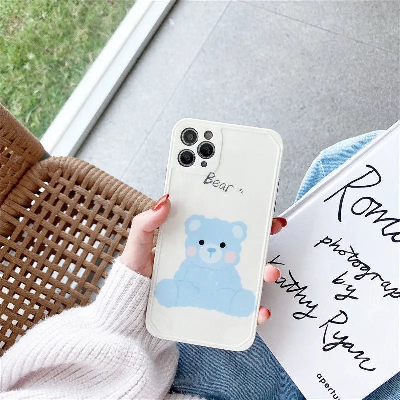 Kawaii Cute Blue White Phone Case / kawaii cute phone case Etsy