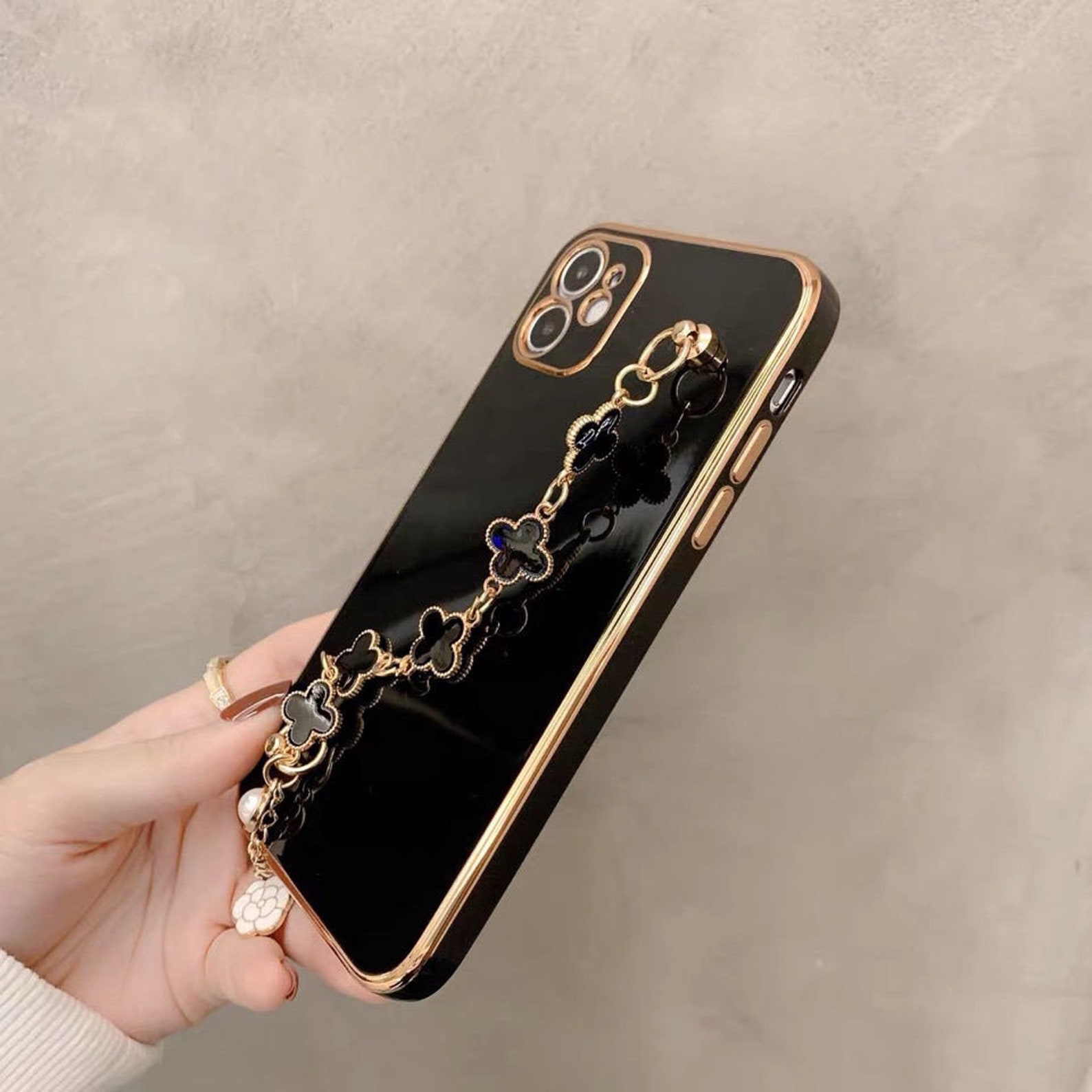 Luxury fashion phone case with hold chain for iphone 12 11/6 Etsy
