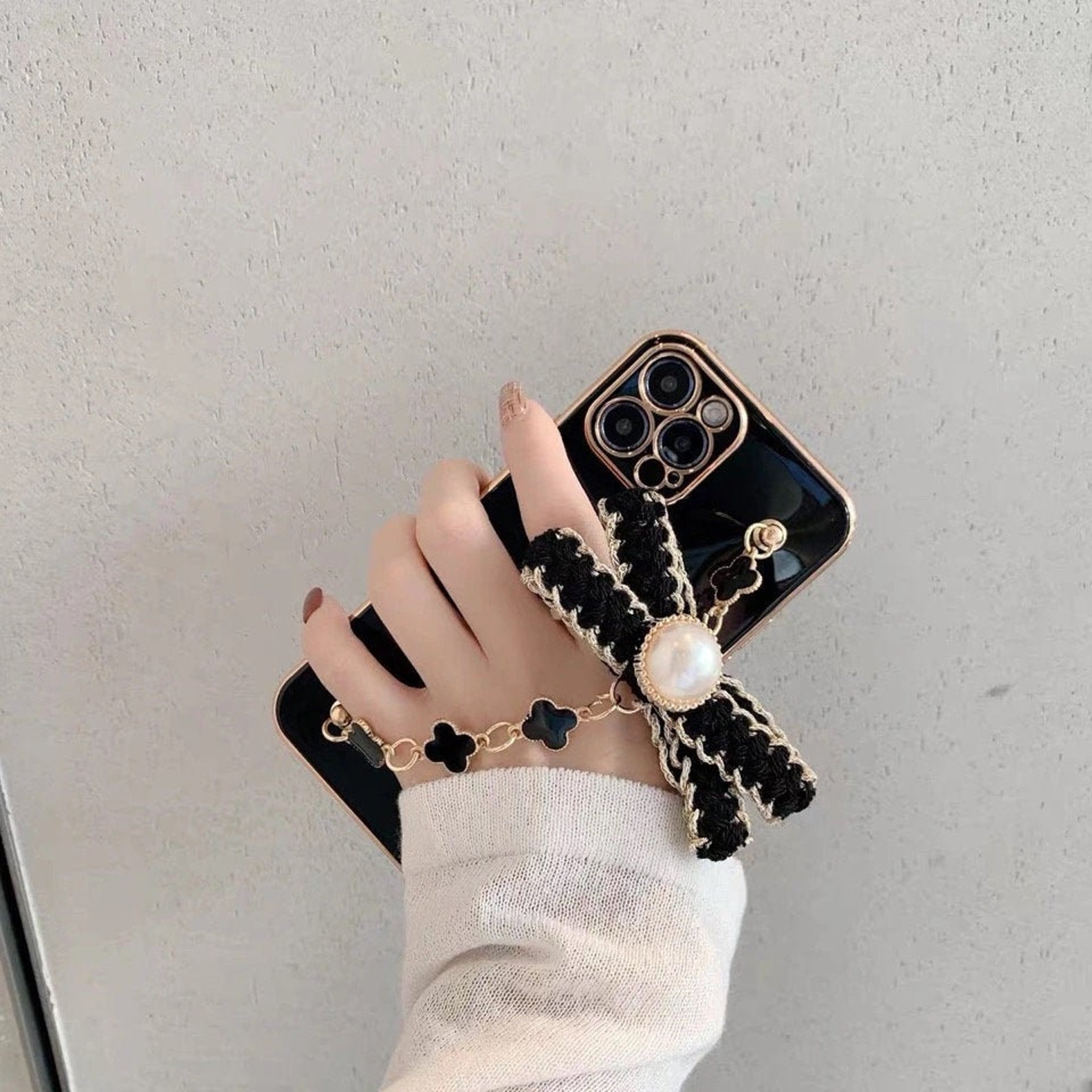 Luxury fashion phone case with hold chain for iphone 12 11/6 Etsy