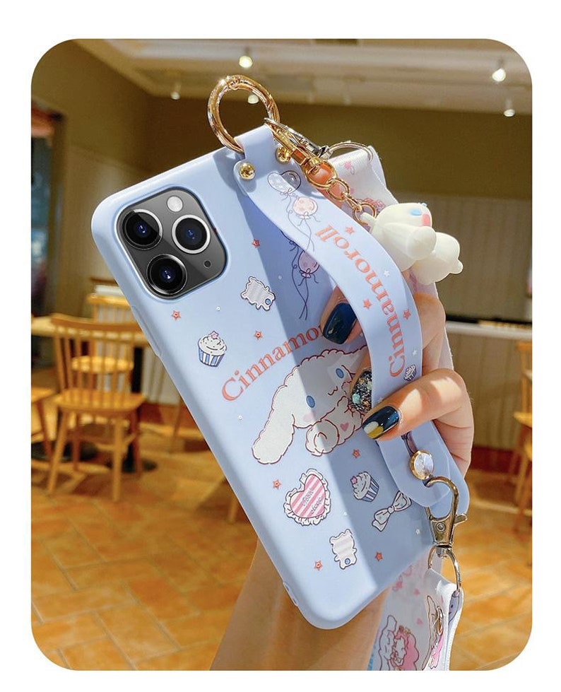 Sanrio Cinnamoroll kawaii cute phone case with chain&lanyard | Etsy