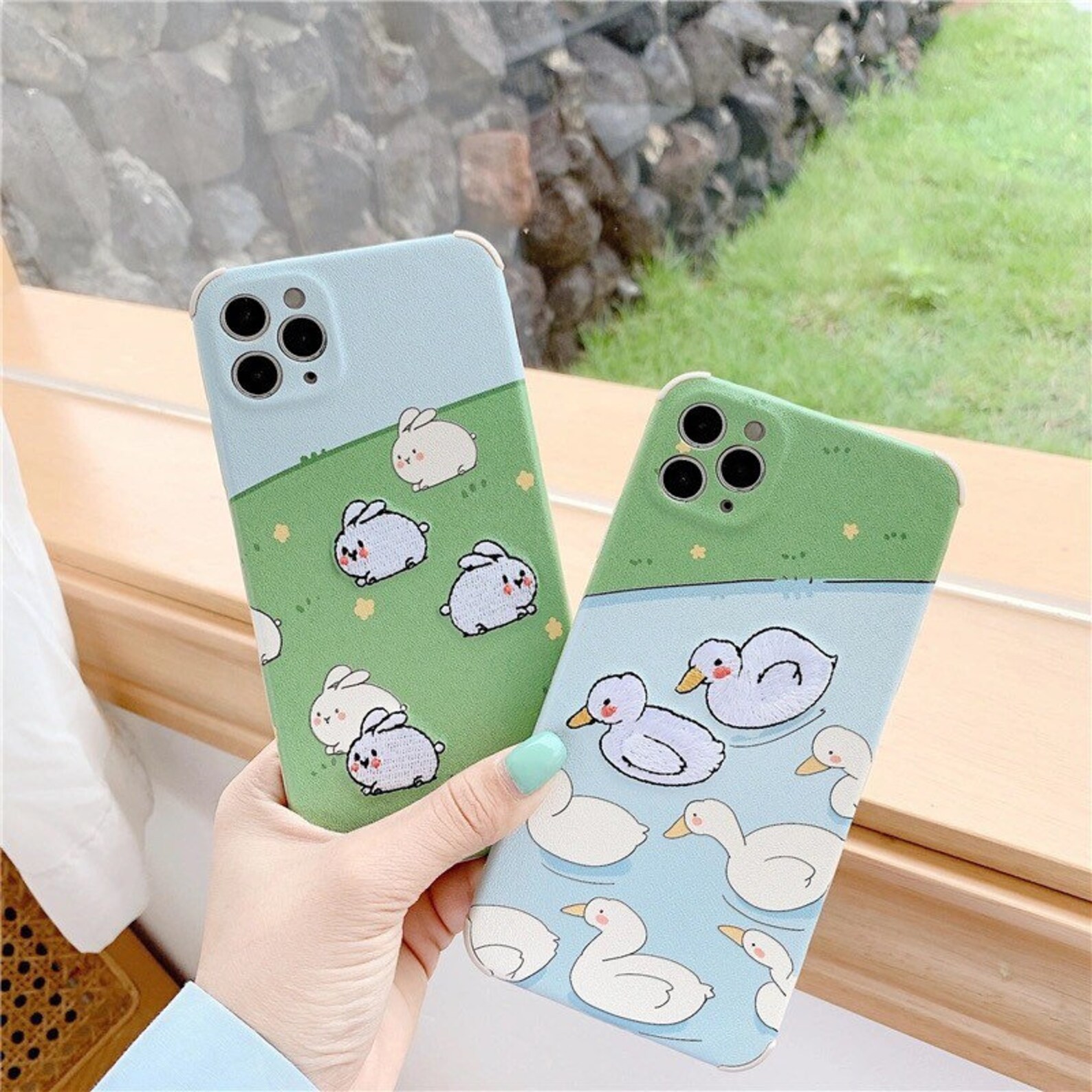Embroidery cute duck case/ soft tpu phone case/iPhone12/11/6 Etsy