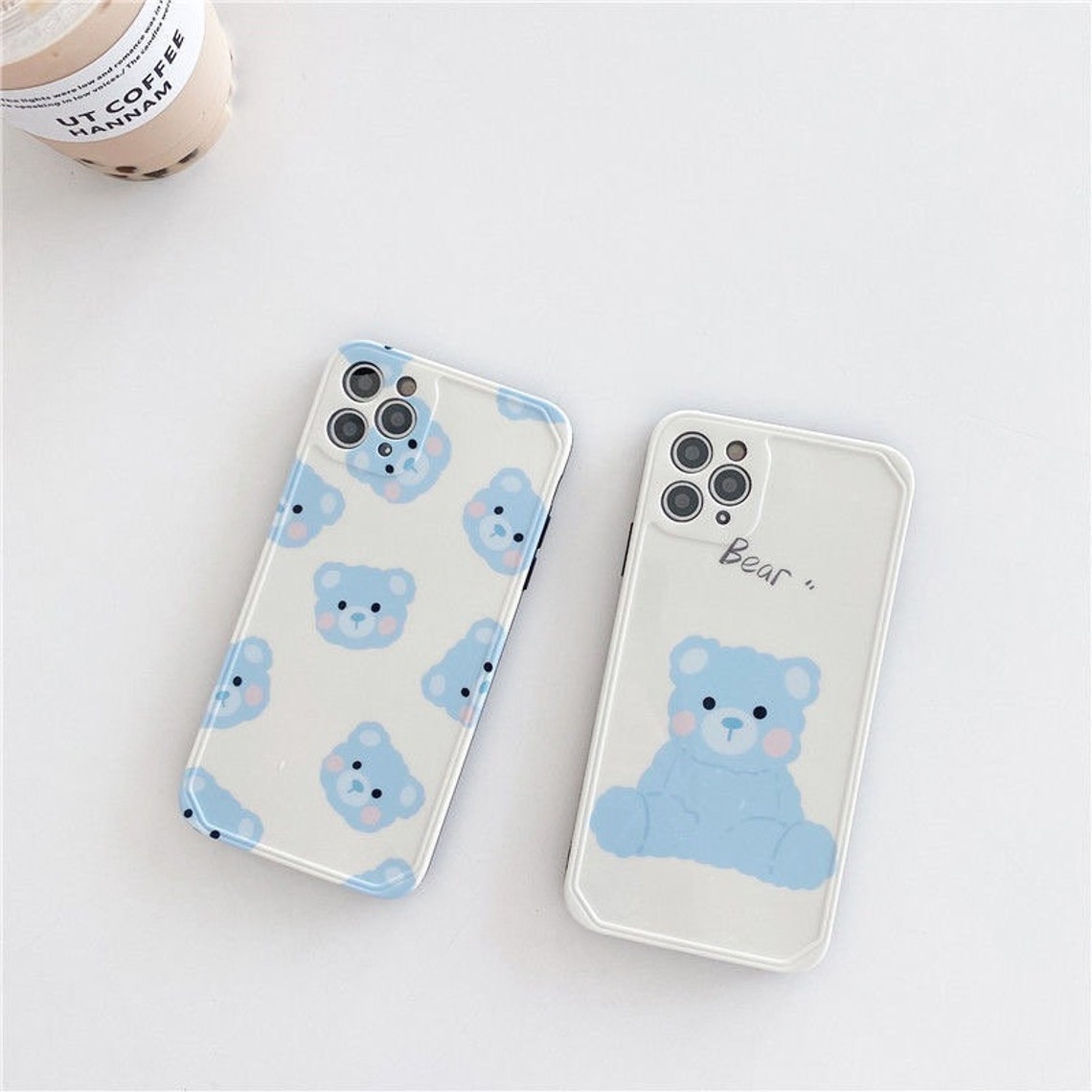 Kawaii Cute Blue White Phone Case / kawaii cute phone case Etsy