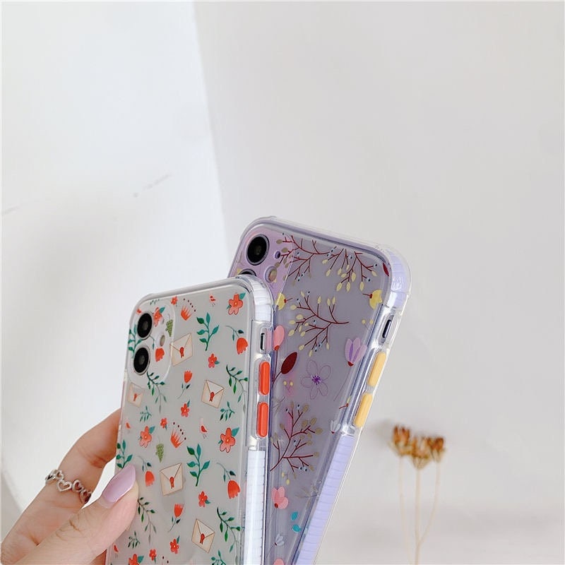 Clear Floral Phone Case/ Flower Phone Case 12/11/6 6s 7 8 Plus Etsy