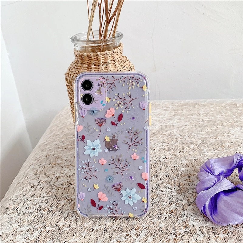 Clear Floral Phone Case/ Flower Phone Case 12/11/6 6s 7 8 Plus Etsy