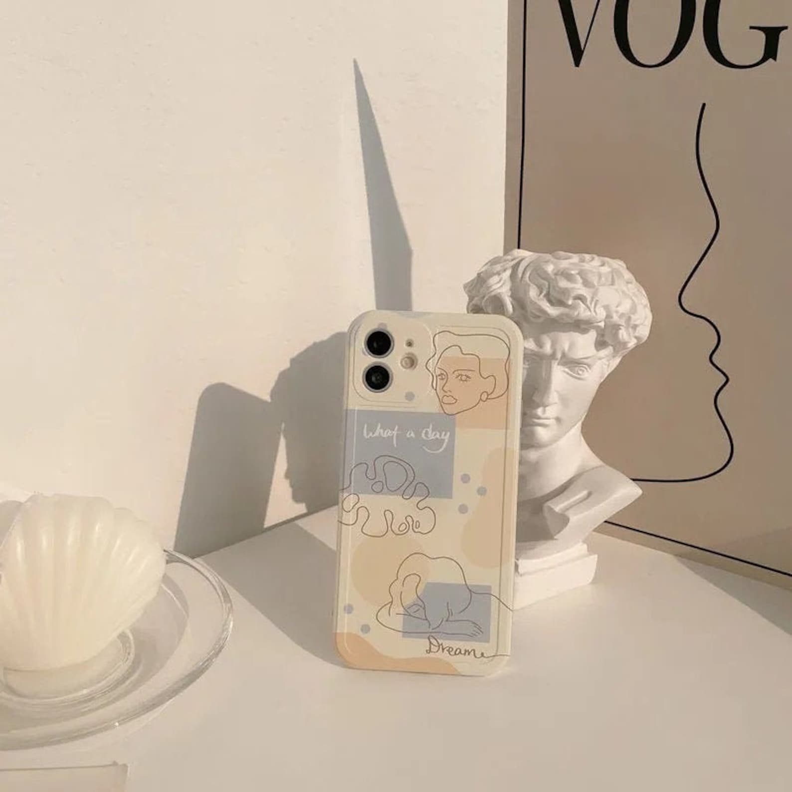 Aesthetic Art phone case / Minimalist White Phone Case For for Etsy