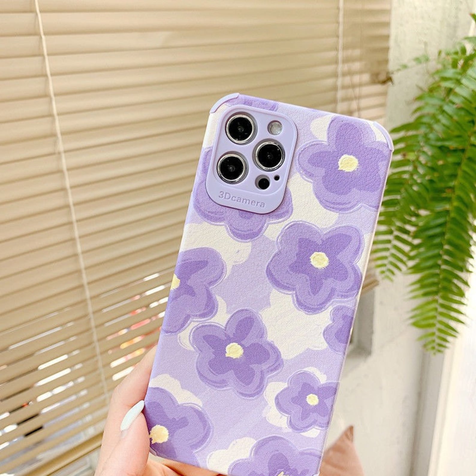 Purple flower silicone phone case / soft phone case for Etsy