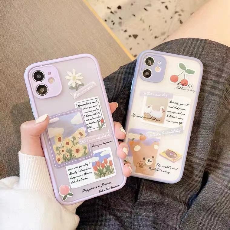 Bear Sunflower kawaii cute silicone phone case for | Etsy