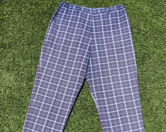 Burberry Golf Plaid Print Straight Leg Pants  Neutrals 12 Rise Pants  Clothing  WBRBG21556  The RealReal