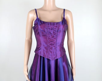Vintage 90s Formal Dress, Size 8, Corset Dress, Vintage Medieval Dress, Vintage Fair Maiden Dress, Fairy Core, Fairy Dress, 90s Prom Dress
