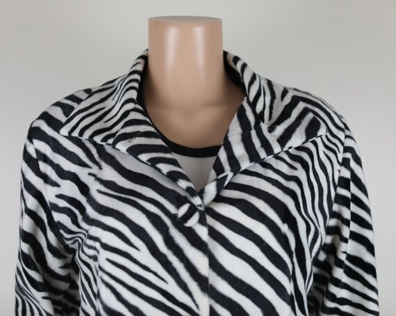 Vintage 90s Zebra Print Trench Coat, Size 14 Ladi… - image 6