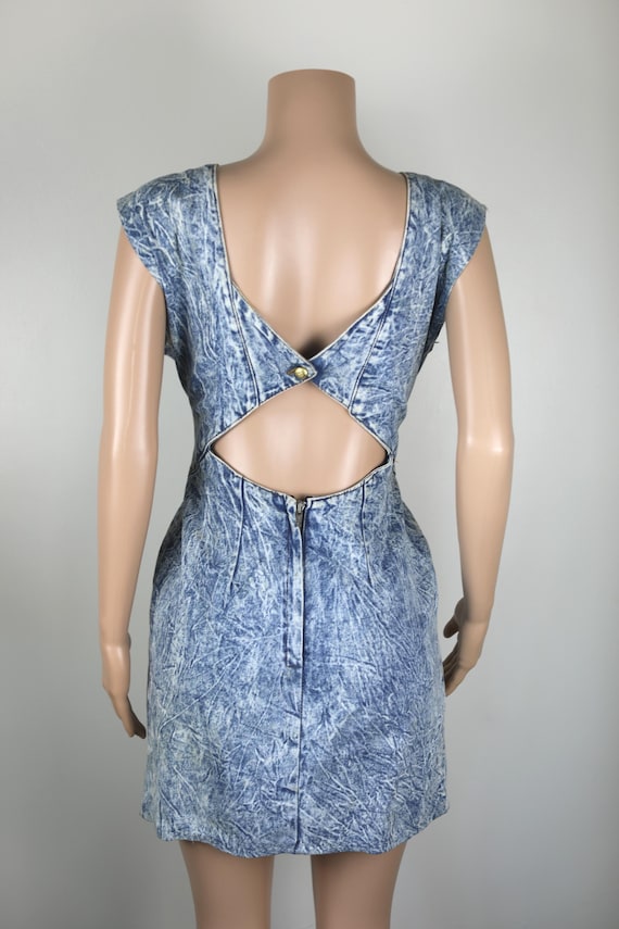 Vintage 80s Denim Dress, 80s Acid Washed Denim Dress, Size 10 - Etsy