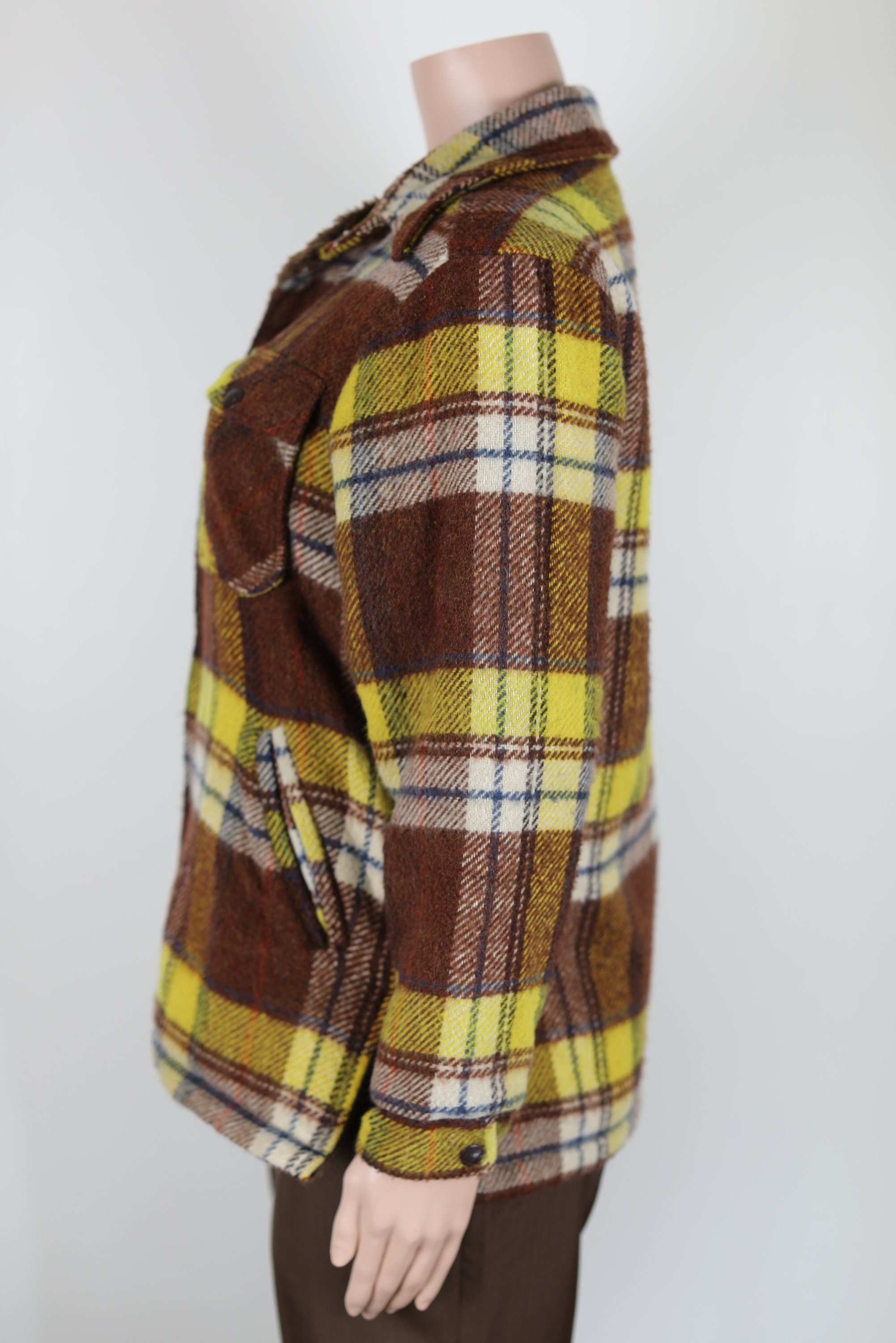 Vintage 70s Plaid Lumberjack Jacket, Fully Lined Sherpa Jacket 