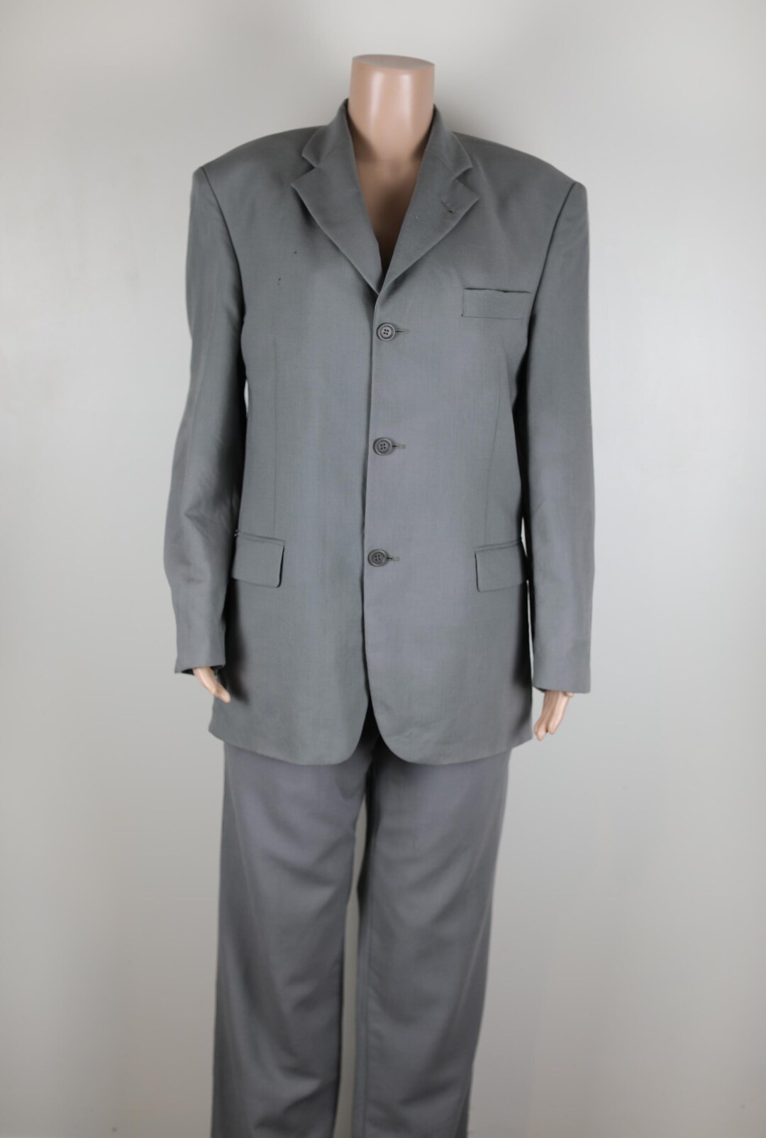 スーツ 90s 00s vintage wool double set up grey s-l1200.jpg
