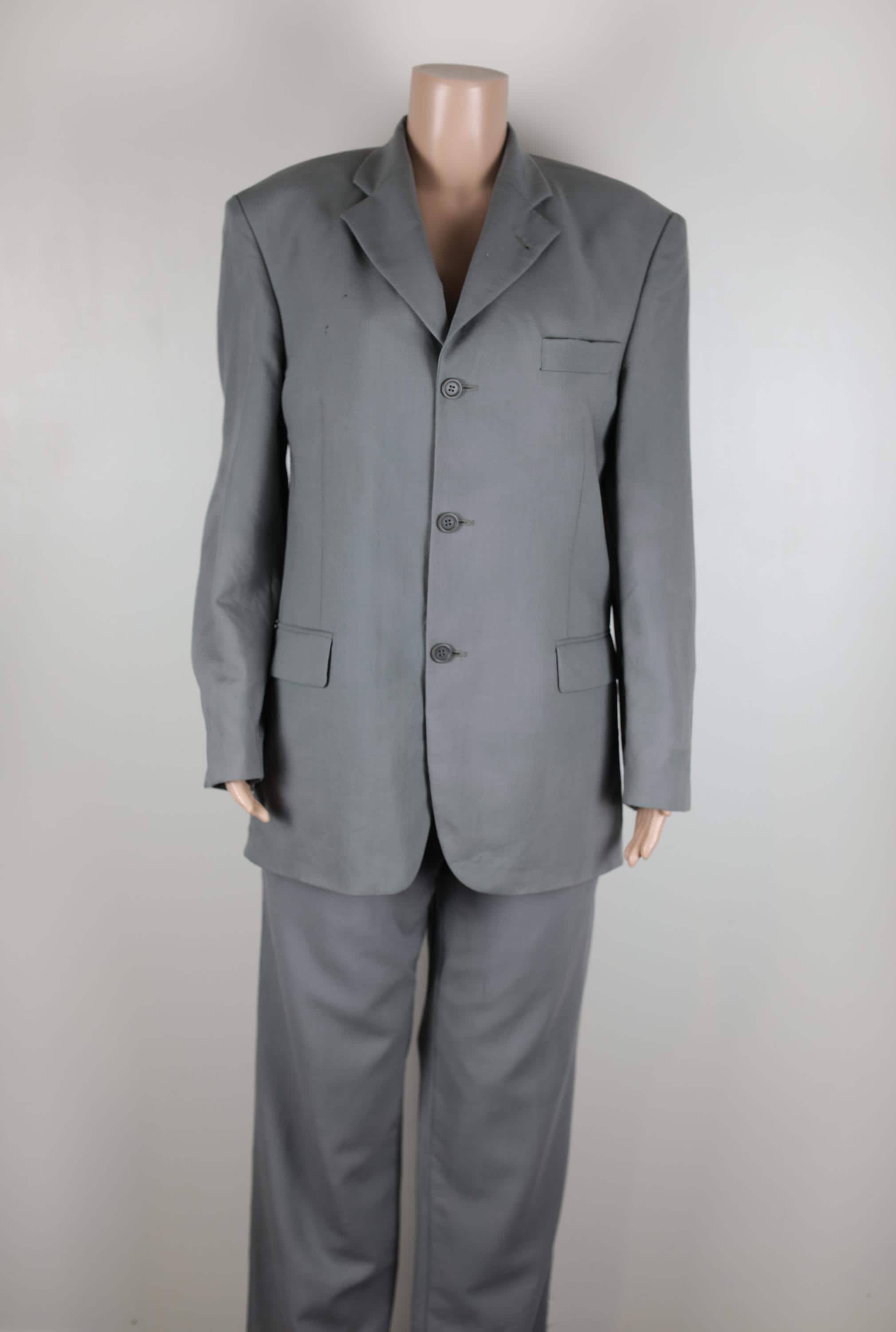 スーツ 90s 00s 2tuck summer wool slacks BLK Men's Suit Separates Pleated Pant Classic Cut - BLACK - 98/2