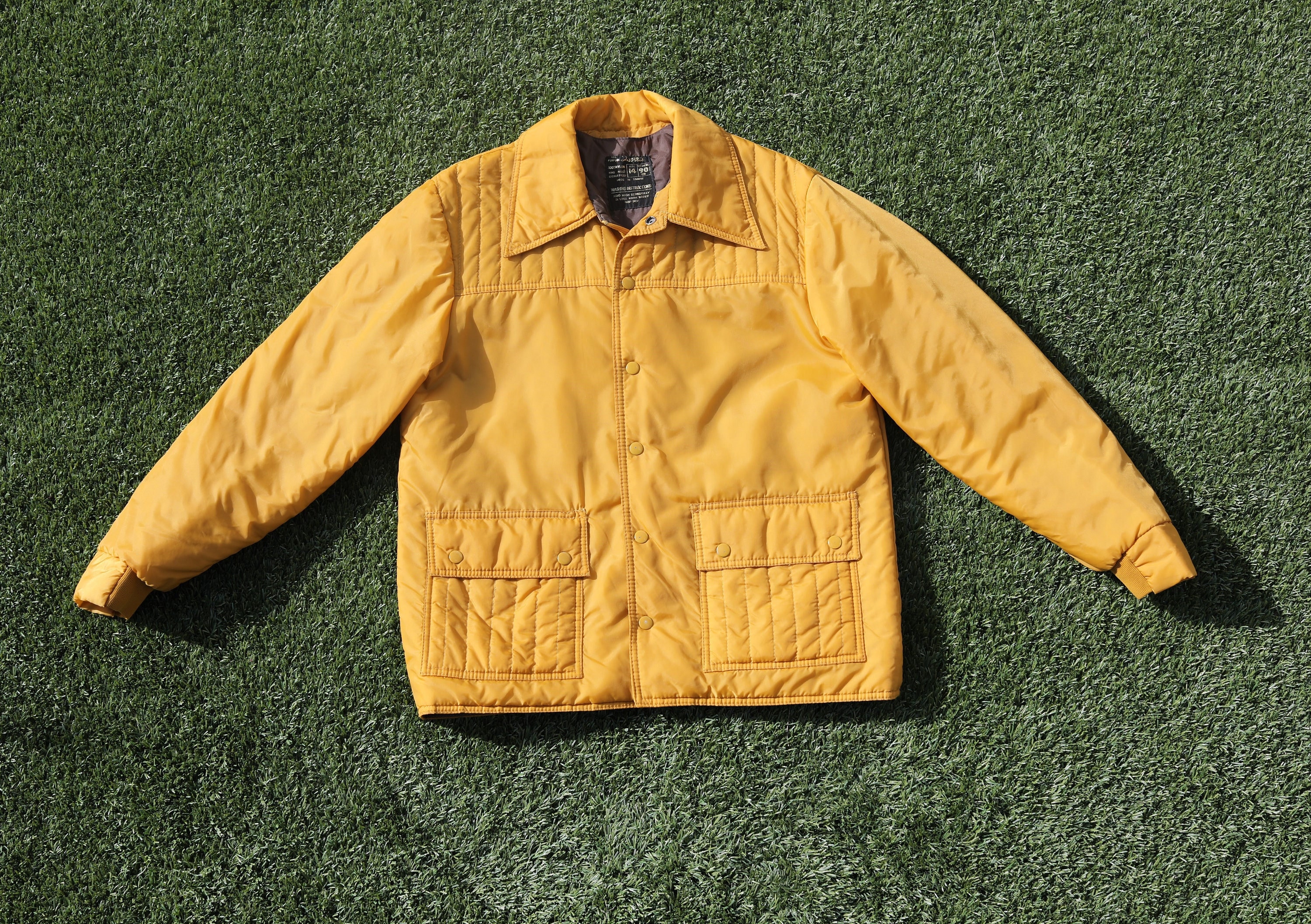 Vintage 80s Mustard Puffer Jacket Size 