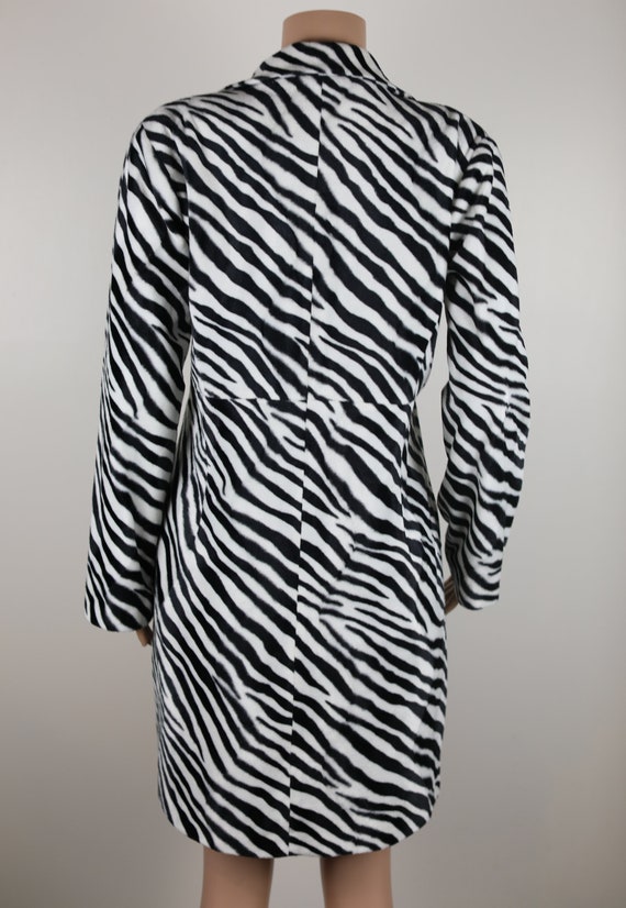 Vintage 90s Zebra Print Trench Coat, Size 14 Ladi… - image 8