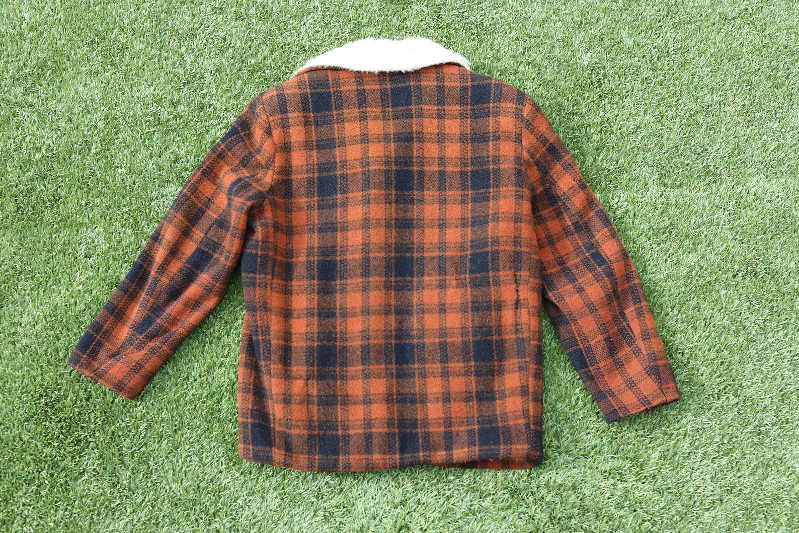 orange lumberjack jacket