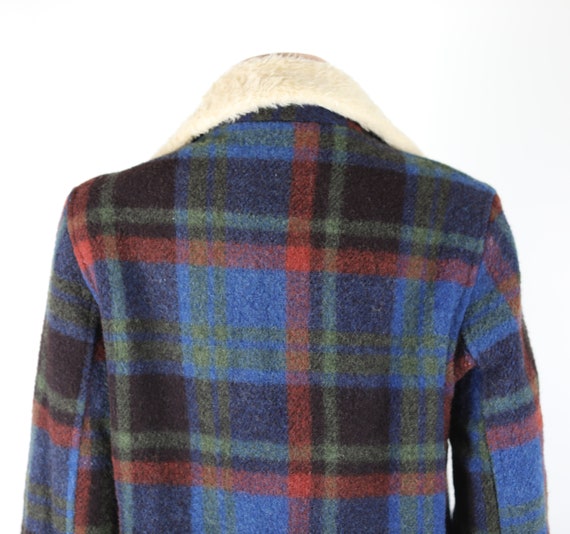 Vintage 70s Blue and Green Plaid Lumberjack Jacke… - image 8