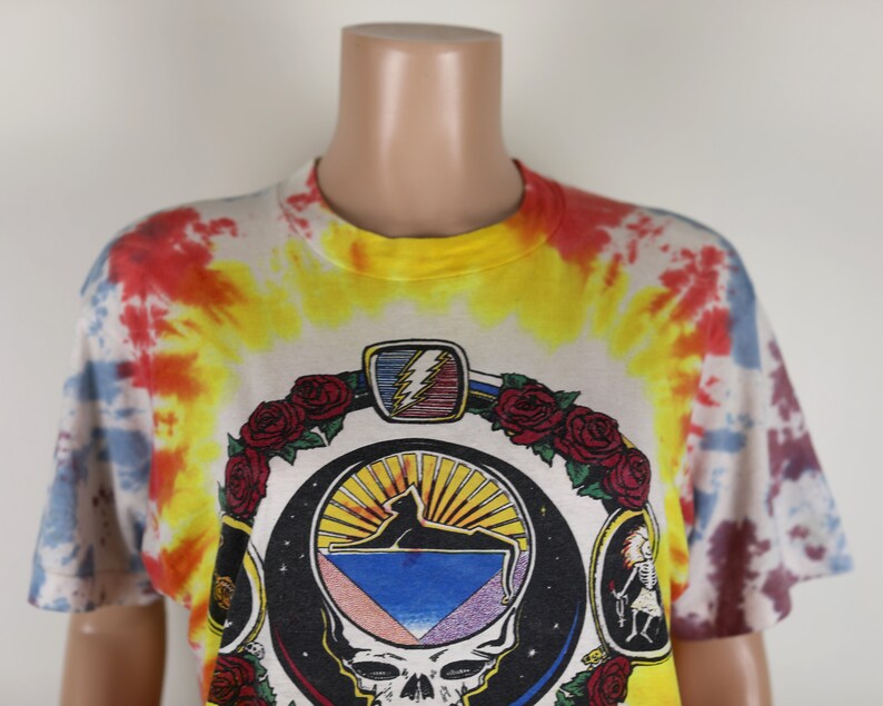 Vintage 90s Grateful Dead tie Dye Tee, 1994 Summer Tour Tee, Shirt, Tie Dye, Rainbow tee. image 3