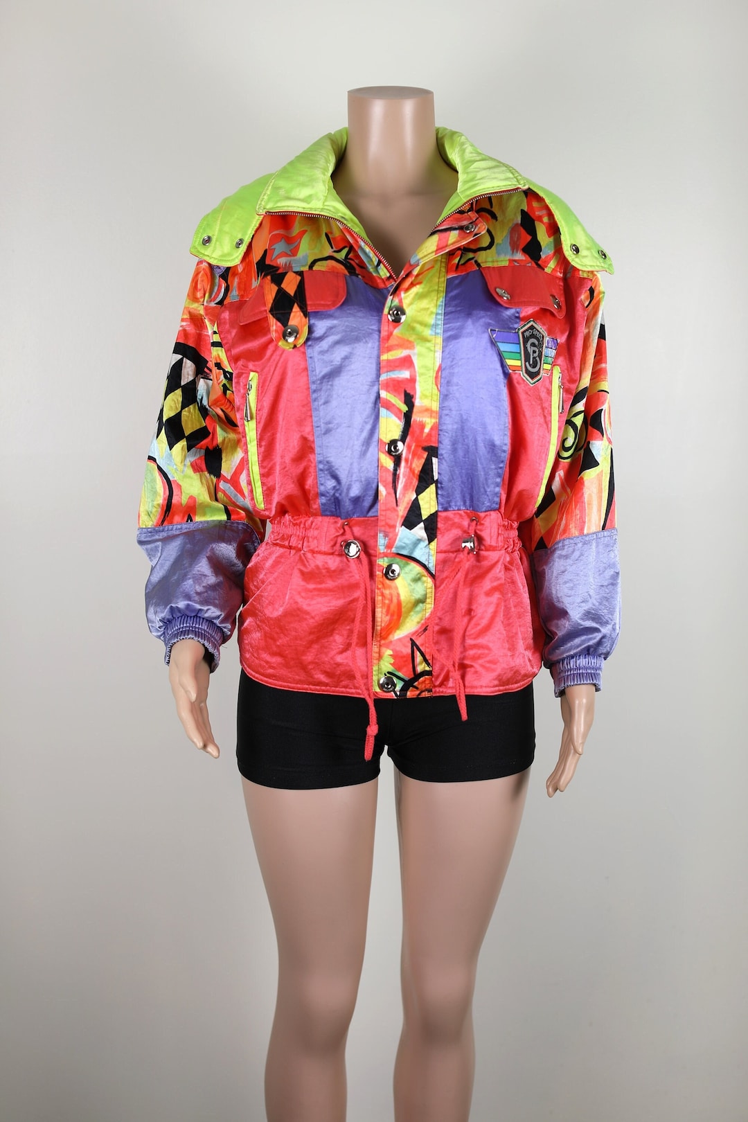 Vintage 80s Fluro Neon Ski Suit Jacket, Vintage Snow Suit Vintage 80s Fluro Neon Ski Suit Jacket, Vintage Snow Suit