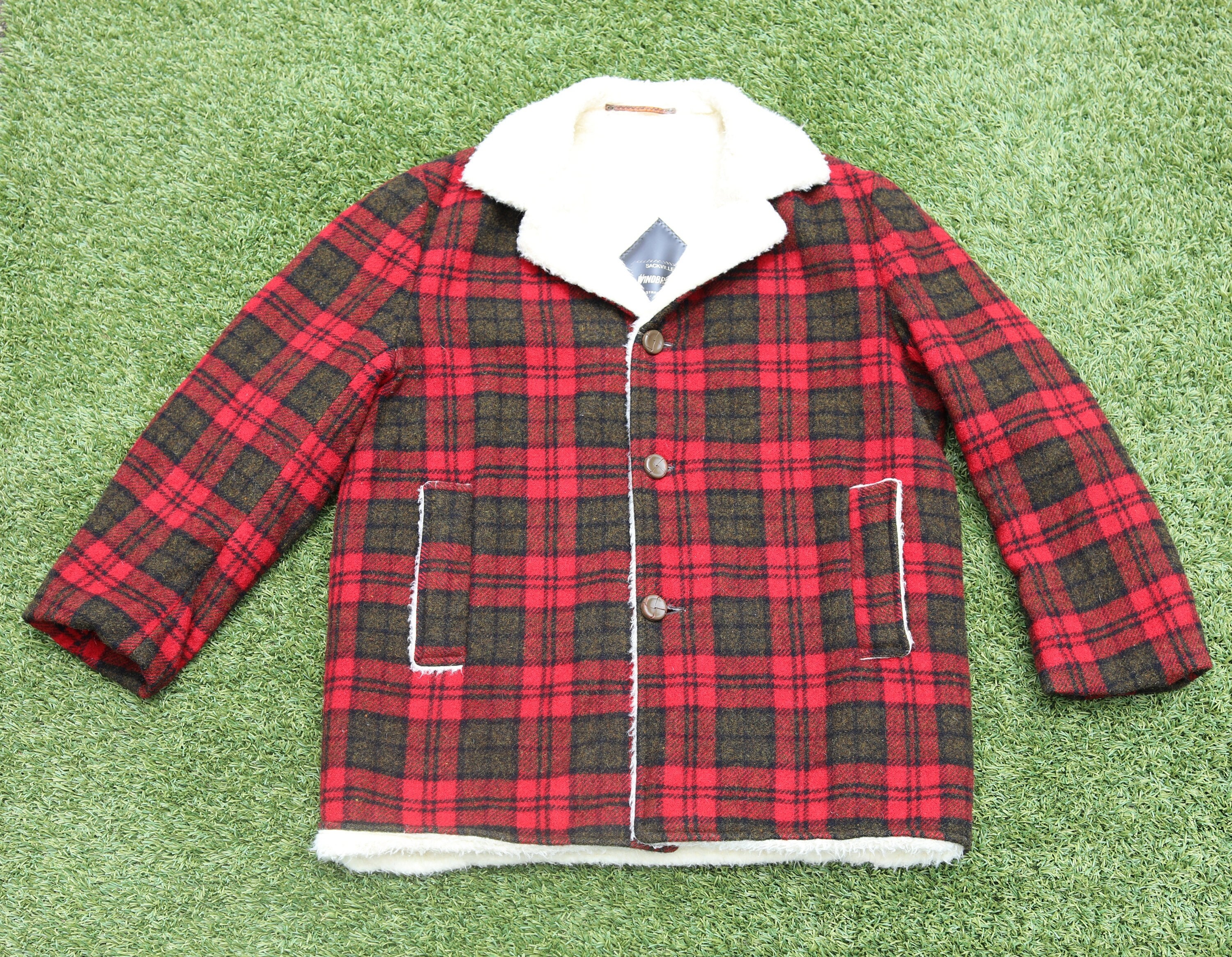 Vintage 70s Red and Green Lumberjack Jacket, Size Medium