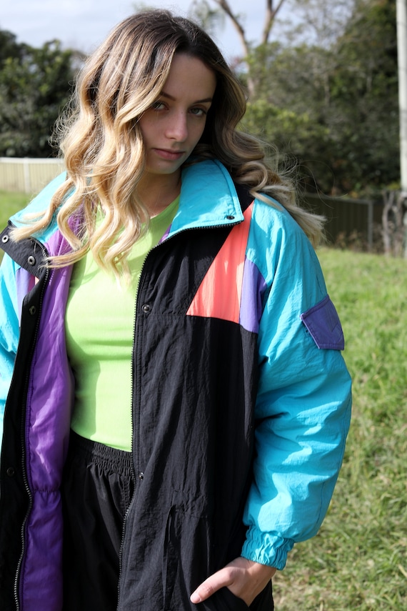 Vintage 90s Fluro Neon Ski Suit Jacket 