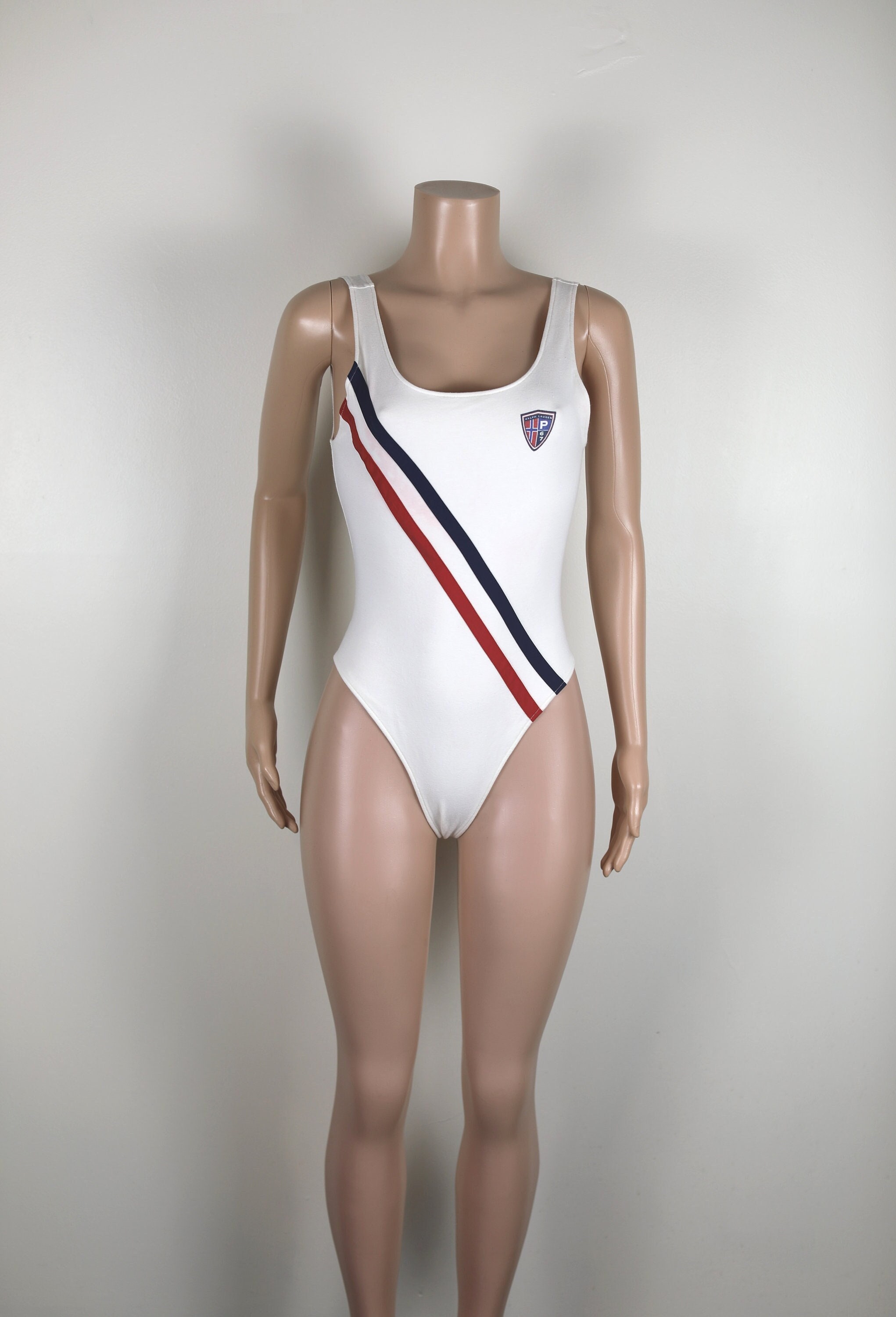 Vintage 90s Ralph Lauren Body Suit, Cotton Swimsuit, 90s Bodysuit