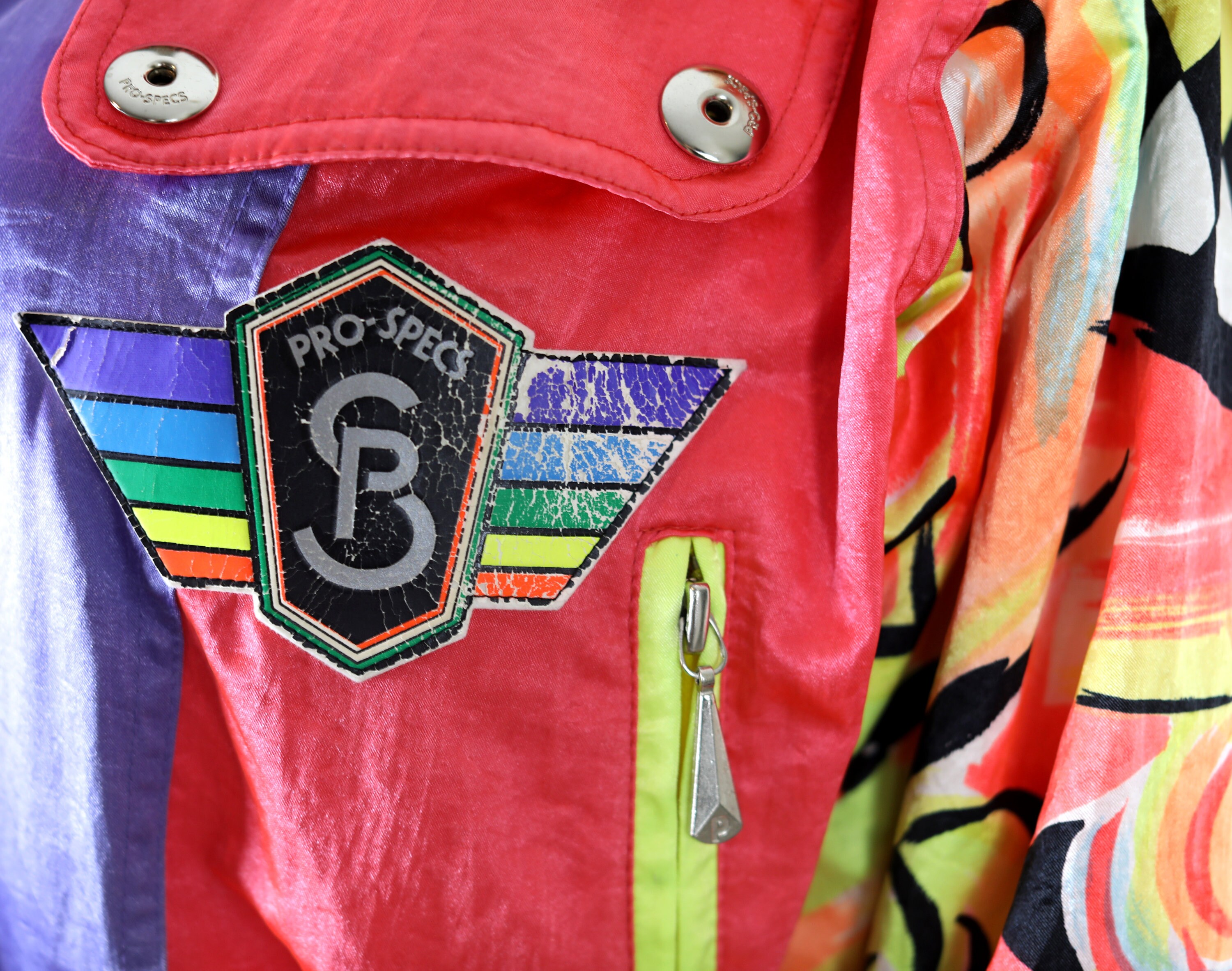 Vintage 80s Fluro Neon Ski Suit Jacket, Vintage Snow Suit