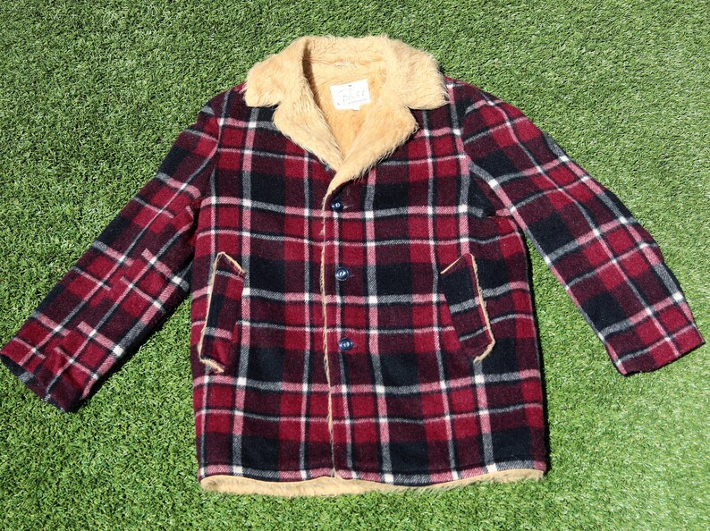 Vintage 70s Plaid Lumberjack Jacket Sherpa Jacket Mens Size Etsy UK