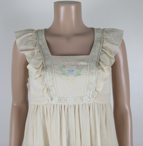 Vintage 70s Wedding Dress, Size 4-6, 70s Cotton a… - image 4
