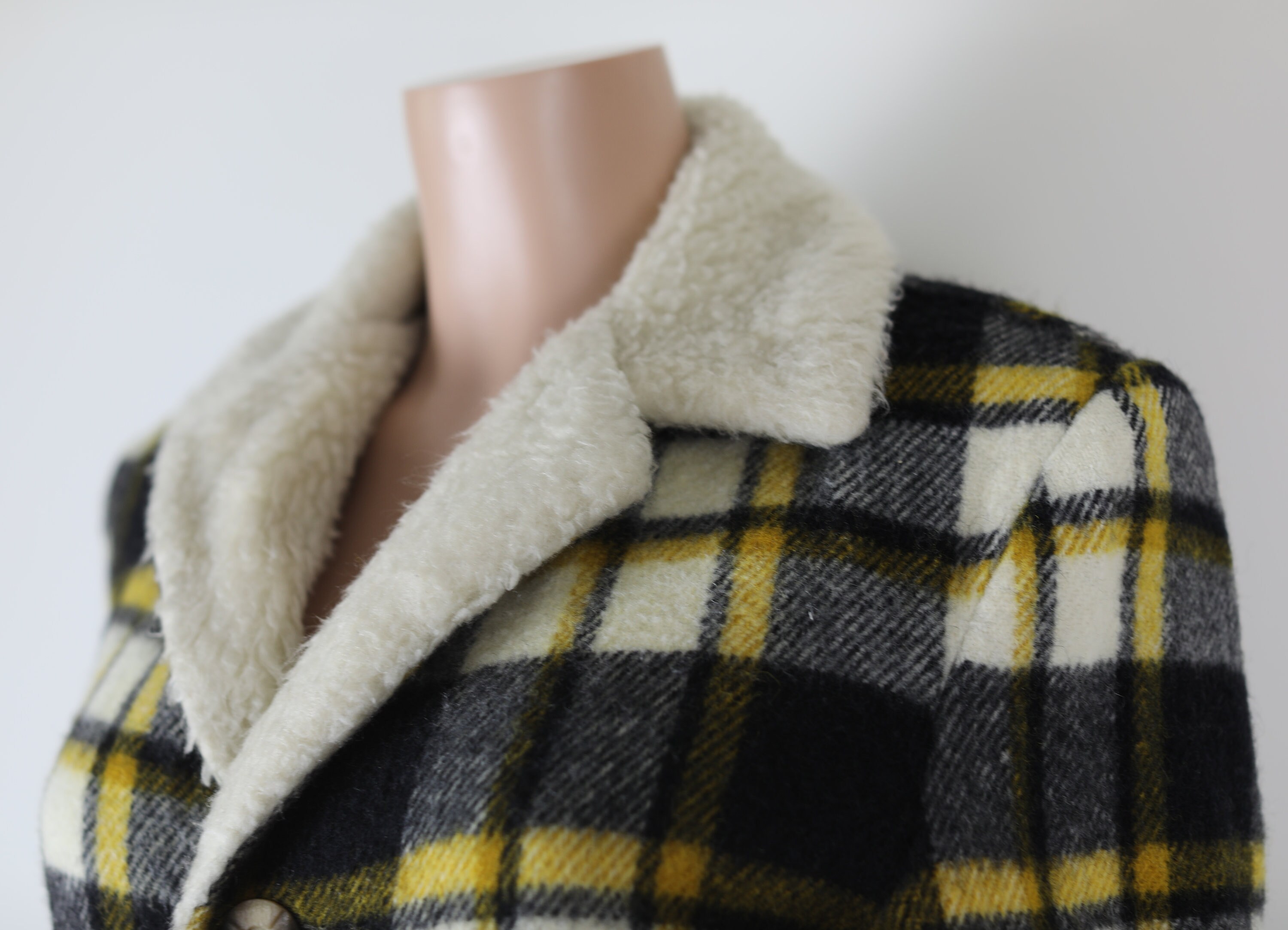 Vintage 70s Yellow and Black, Plaid Lumberjack Jacket Vintage 70s Yellow and Black, Plaid Lumberjack Jacket