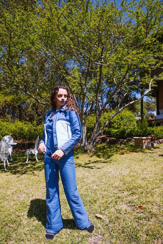 Vintage 70s Blue Overalls, Dungarees, Vintage Ski Suit, Vintage