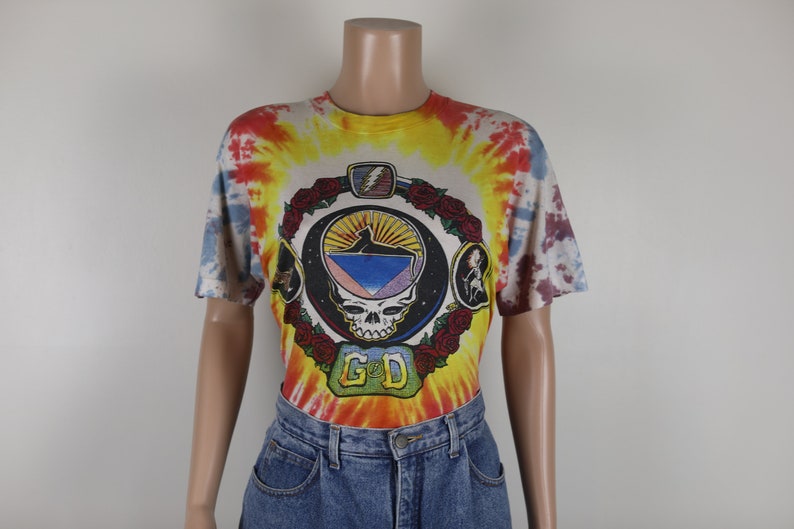 Vintage 90s Grateful Dead tie Dye Tee, 1994 Summer Tour Tee, Shirt, Tie Dye, Rainbow tee. image 9