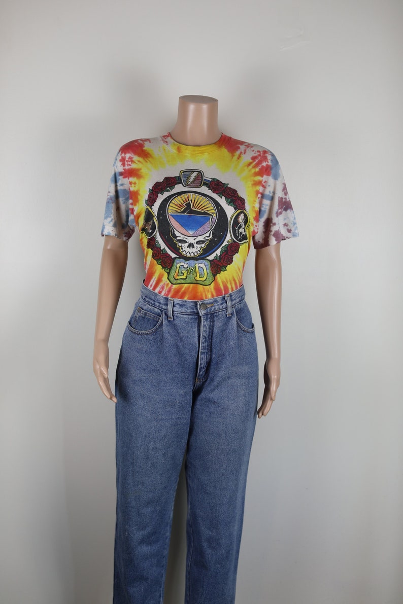 Vintage 90s Grateful Dead tie Dye Tee, 1994 Summer Tour Tee, Shirt, Tie Dye, Rainbow tee. image 1