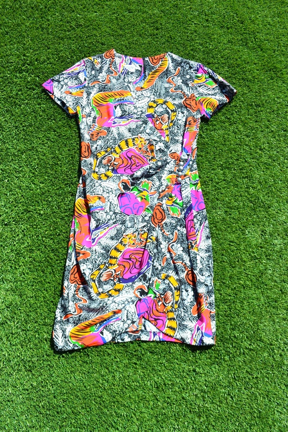 Vintage 80s Rainbow Dress, Size 12, Vintage Rainbo