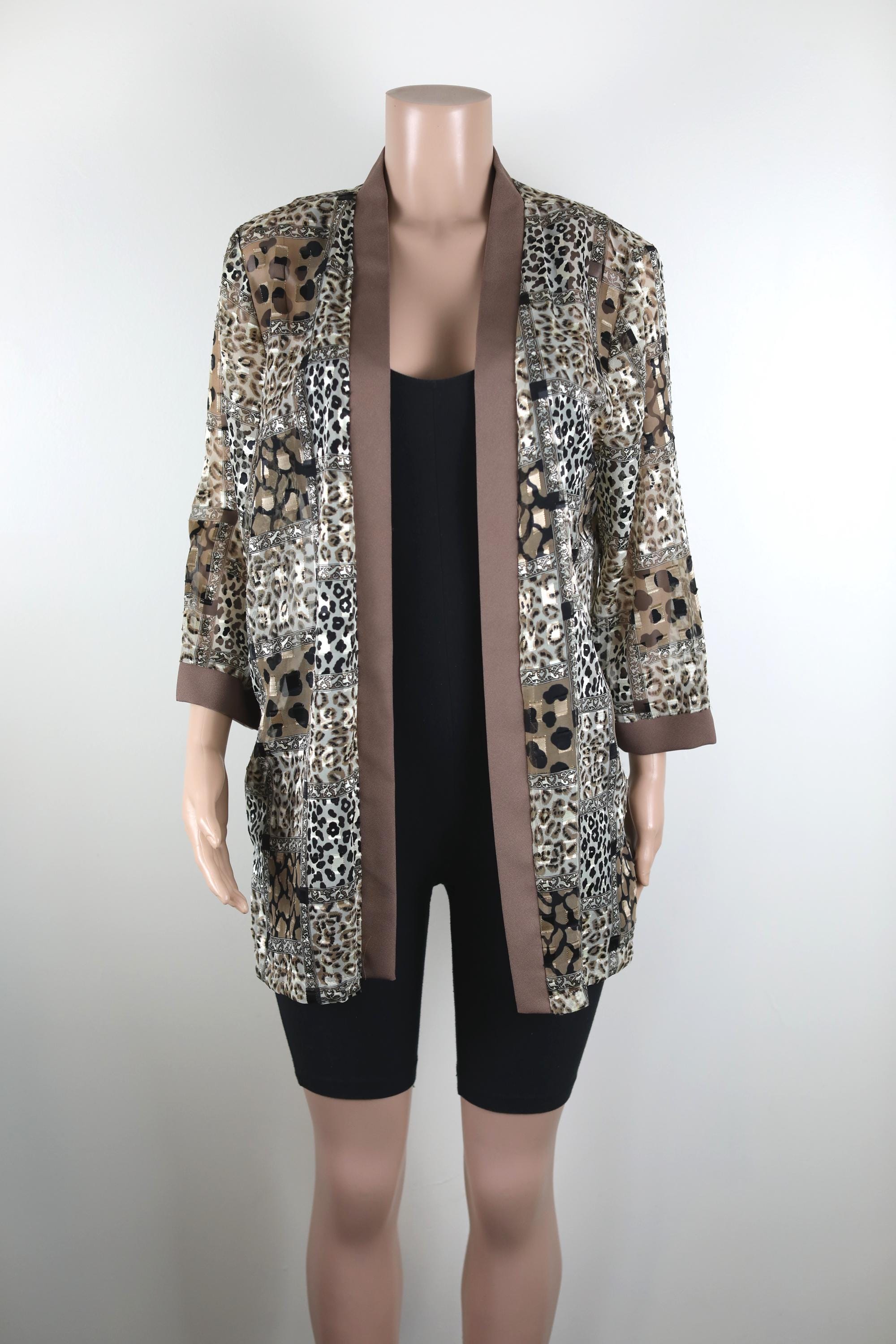 Vintage 80s Kimono, Very Kath and Kim, 80s Leopard Print Sheer