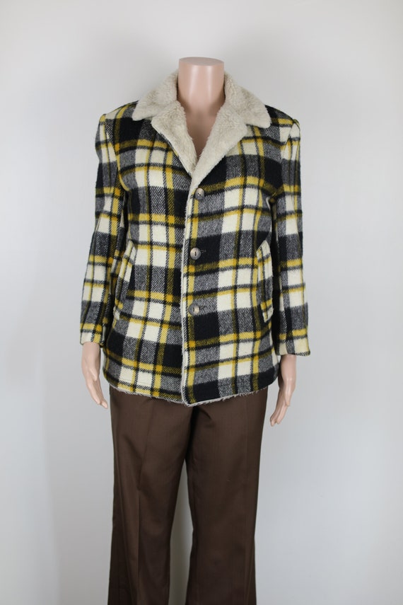 Vintage 70s Yellow and Black, Plaid Lumberjack Jacket Vintage 70s Yellow and Black, Plaid Lumberjack Jacket