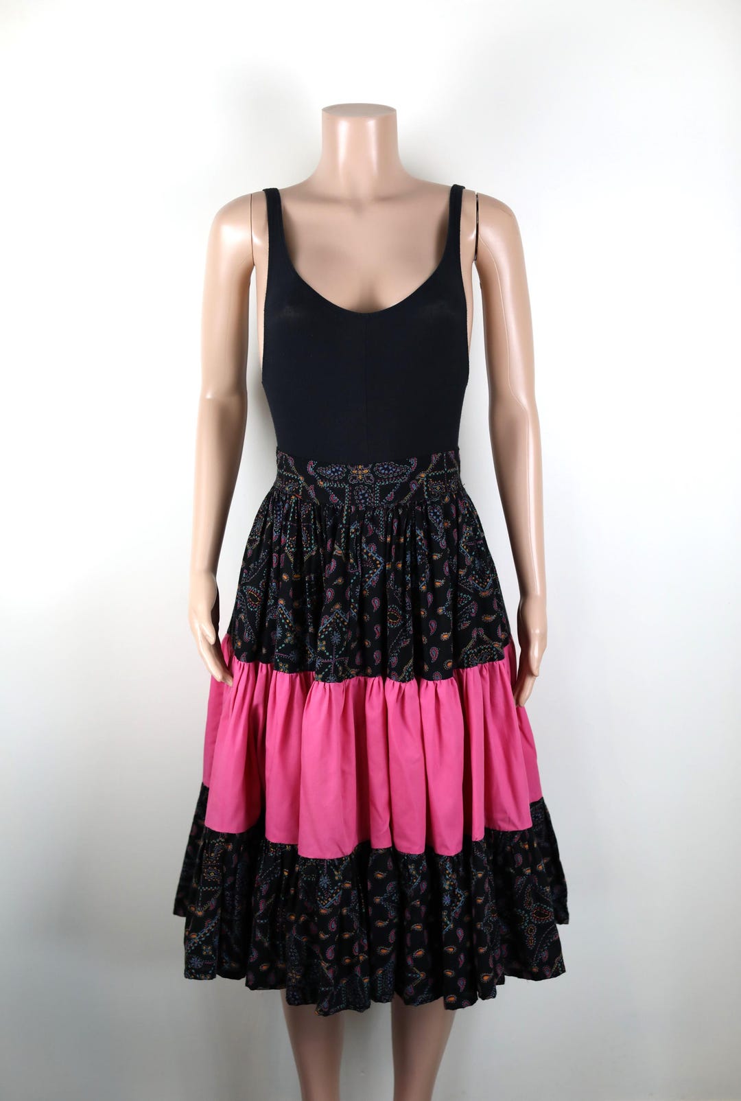 Vintage 80s Pink Skirt, Size 8, Stranger Things Skirt, 100% Cotton