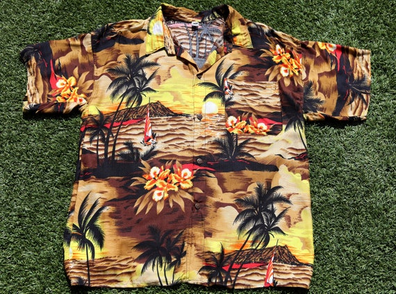 Vintage 50s TIKI Shirt, 50s Hawaiian Shirt, Vinta… - image 1