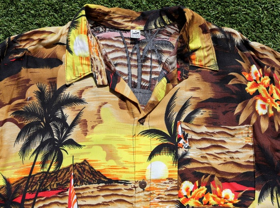 Vintage 50s TIKI Shirt, 50s Hawaiian Shirt, Vinta… - image 4