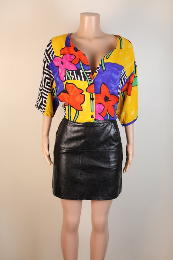 Vintage 80s Shirt, Size 18 80s Abstract Shirt. 80… - image 1