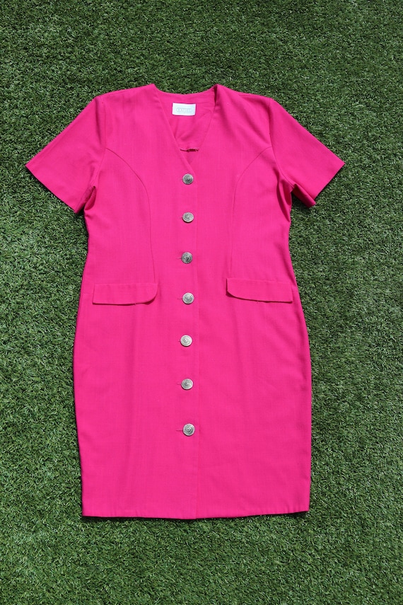 Vintage 80s Pink Dress, 80s Size 10 Medium, Very K