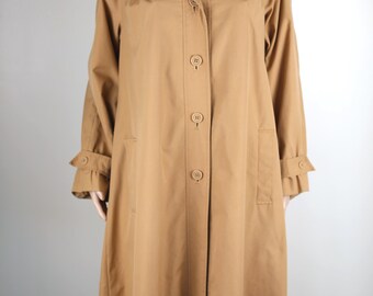 Vintage 70s Oversized Trench Coat, Size 16, 70s Long Trench Coat