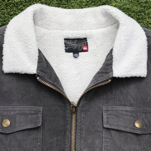 Vintage 90s Corduroy Jacket, Size Large, 90s Sherpa Jacket, 90s Corduroy, Vintage 90s Jacket, Vintage Corduroy, 90s Grey Sherpa Jacket image 4