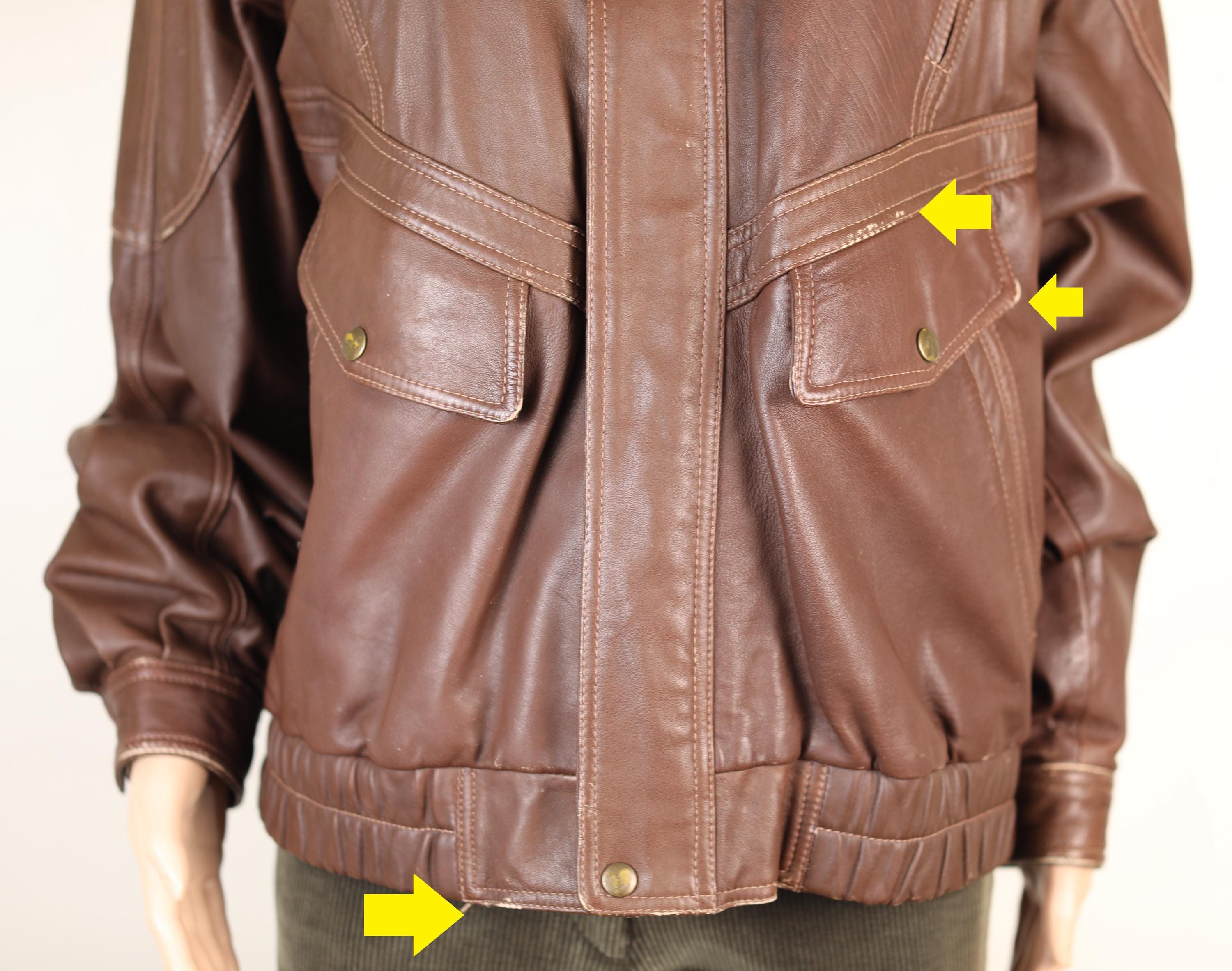 Vintage 80s Brown Leather Pilot Jacket, Aviation Jacket