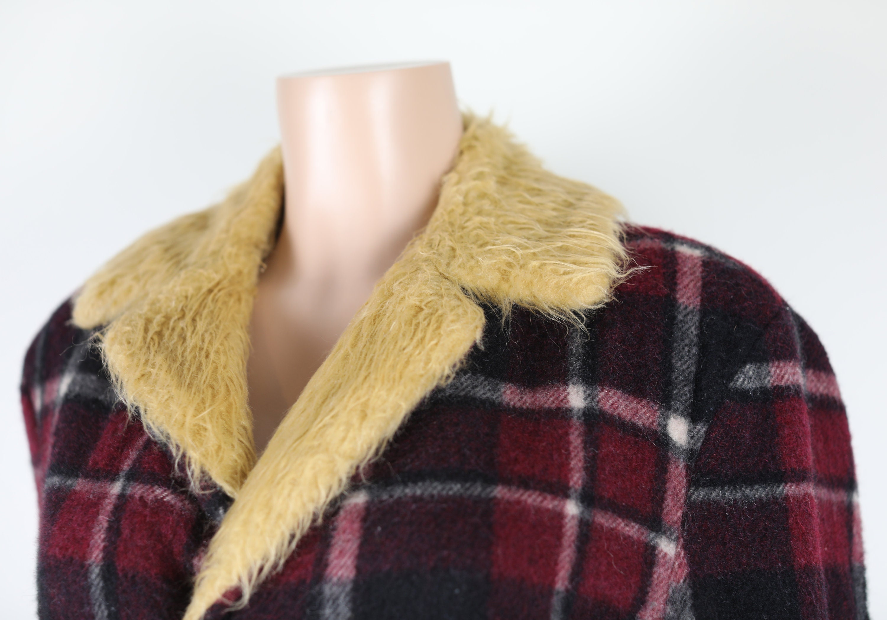 Vintage 70s Plaid Lumberjack Jacket Sherpa Jacket Mens Size