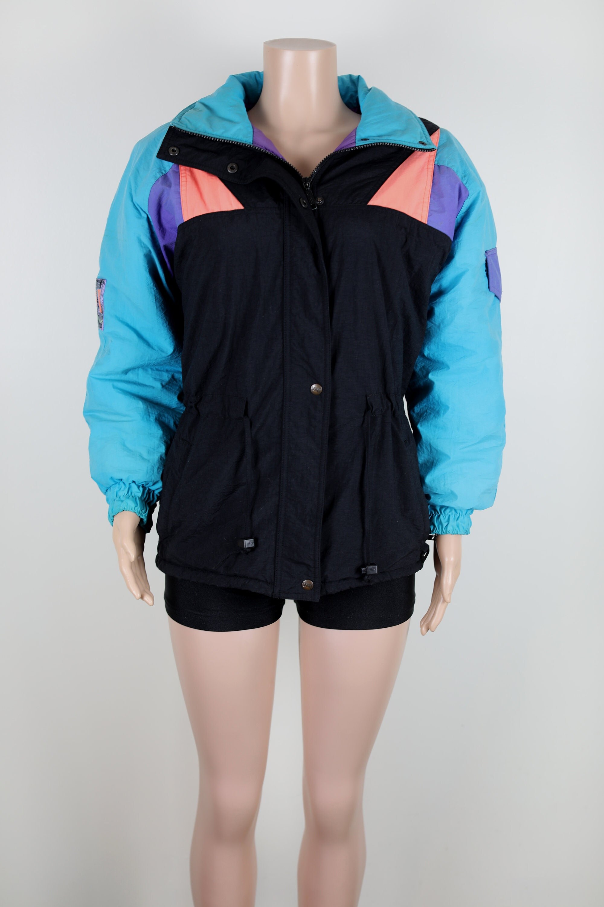 Vintage 90s Fluro Neon Ski Suit Jacket, Vintage Snow Suit