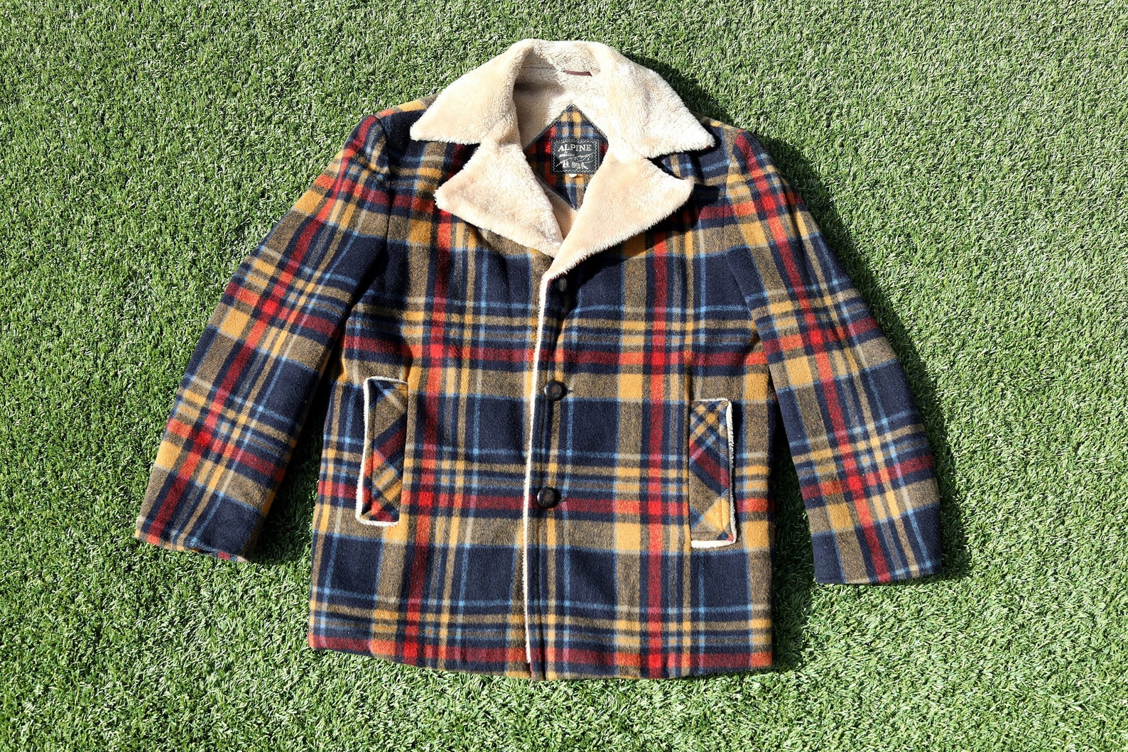 Vintage 70s Plaid Lumberjack Jacket Sherpa Jacket Mens Size Etsy