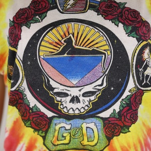 Vintage 90s Grateful Dead tie Dye Tee, 1994 Summer Tour Tee, Shirt, Tie Dye, Rainbow tee. image 6