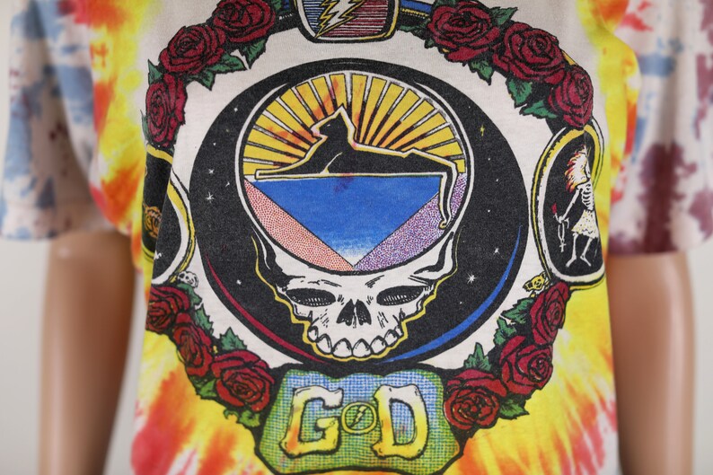 Vintage 90s Grateful Dead tie Dye Tee, 1994 Summer Tour Tee, Shirt, Tie Dye, Rainbow tee. image 6